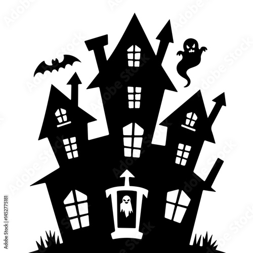 Ghostly Mansion Graphic: Dark and Mysterious Abandoned Home