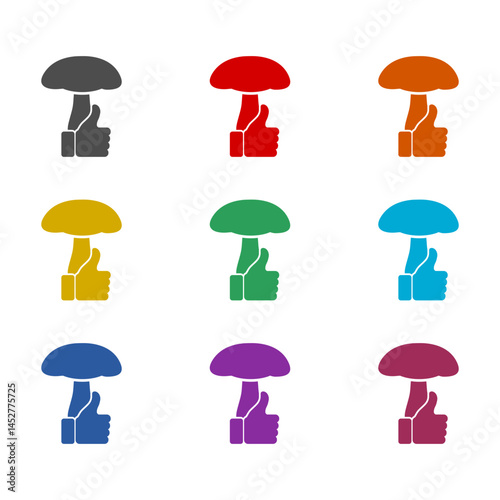Mushroom icon isolated on white background. Set icons colorful