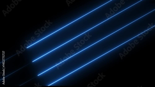 Straight neon laser line icon .black background 4k animation.