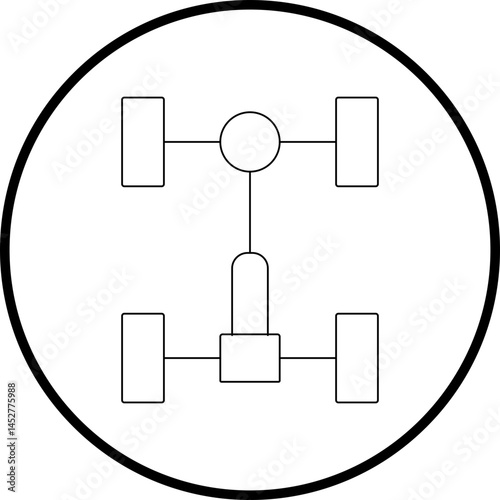 Car frame icon single vector illustration