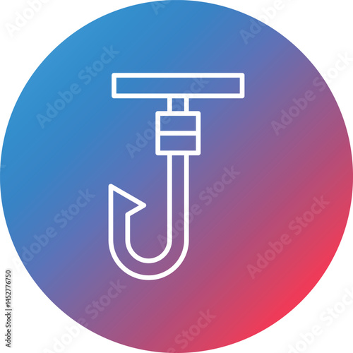 Hook Line Gradient Circle Background Icon