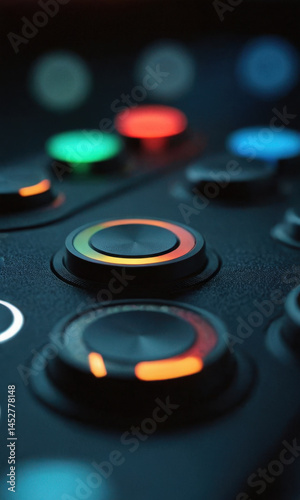Obraz na płótnie A detailed image of a remote control with buttons and controls w salonie