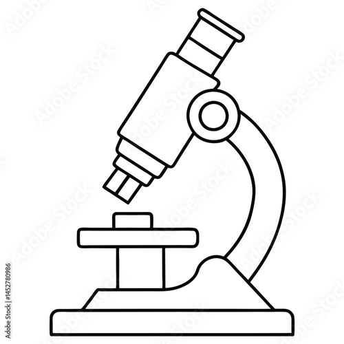 Retro Microscope Drawing – Hand-Drawn Science Icon
