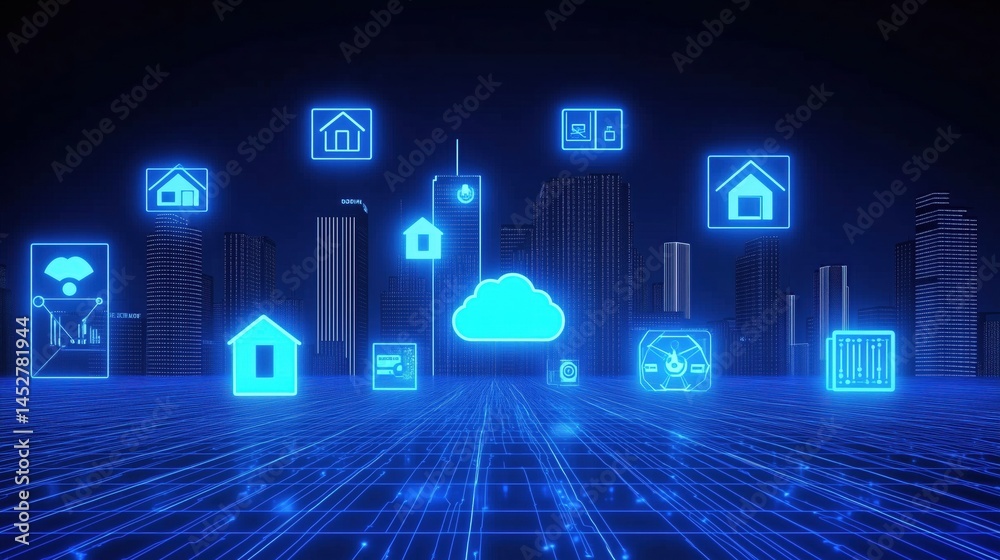 Fototapeta premium Smart City and IoT Network