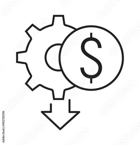 cost effective line icons, reducing costs vector.
