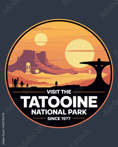 Visit Tatooine National Park Illustration Desert Landscape Science Fiction Art
