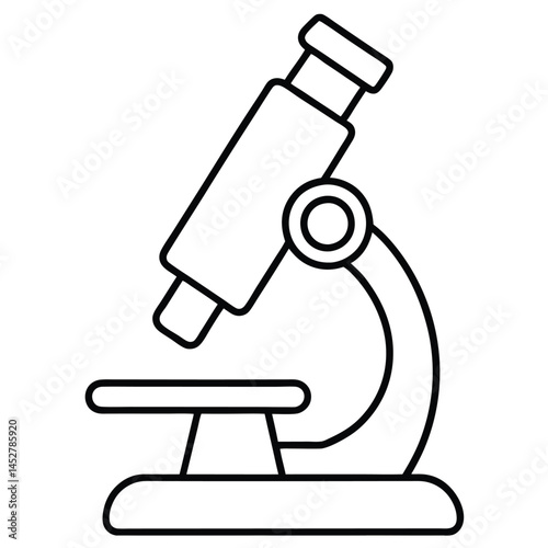 Drawing of a microscope, hand draw microscope vector art