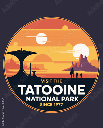 Visit Tatooine National Park Illustration Desert Landscape Science Fiction Art