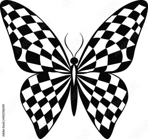 Butterfly silhouette isolated on white background