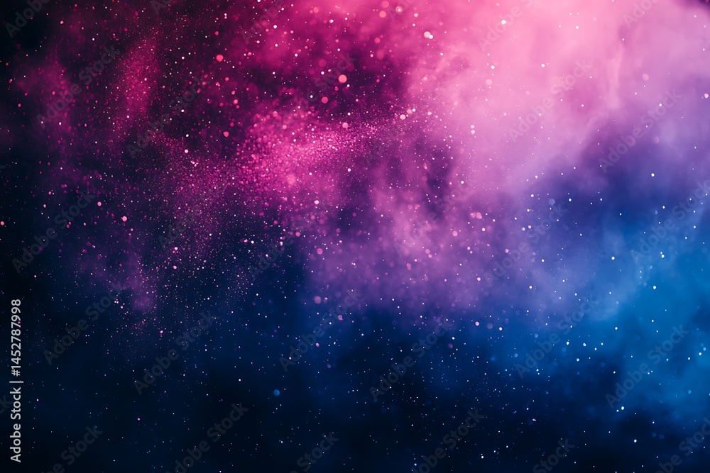 Fototapeta premium Abstract bokeh with purple, pink, and blue glowing lights on dark background