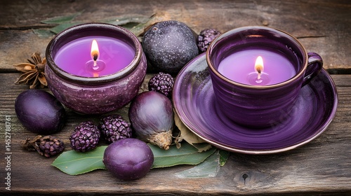 Wallpaper Mural Purple Candles and Fruits Still Life Photography Torontodigital.ca