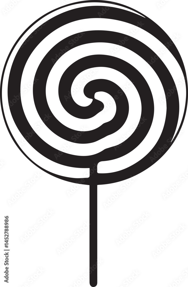 Candy Swirl Lollipop Silhouette | Black Christmas Treat Vector Icon Vector Candy Swirl Lollipop Silhouette | Black Christmas Treat Vector Icon Vector