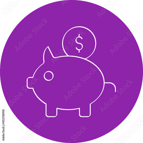 Piggy bank icon single vector illustration