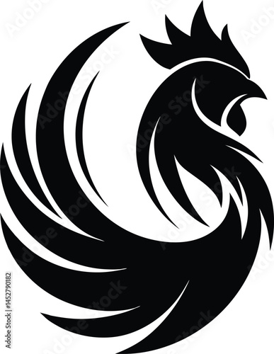 Wallpaper Mural simple rooster feather logo silhouette Torontodigital.ca