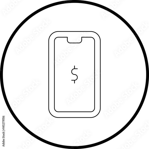 Phone payment icon single vector illustration