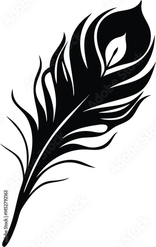 silhouette of peacock feather logo vector  peacock 