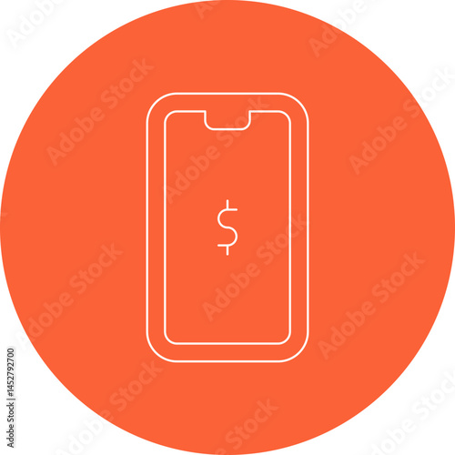 Phone payment icon single vector illustration