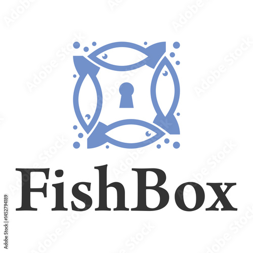 fresh fish box storage flat minimalist logo design