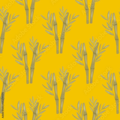 seamless pattern with bamboo leaves