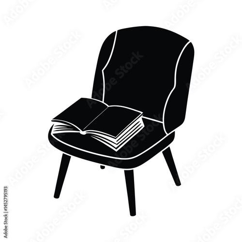 chair cushion open book vector art