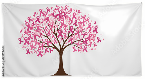Pink Ribbon Tree: Breast Cancer Awareness Tapestry