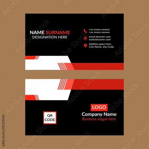 Modern Business Card Design. Minimal Layout Display for Promotion.