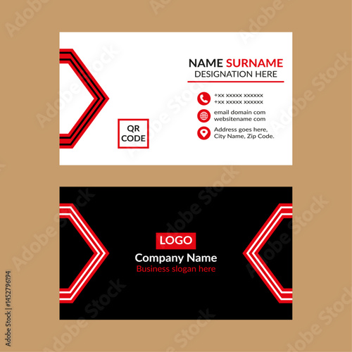 Modern Business Card Design. Elegant Template Display for Promotion.