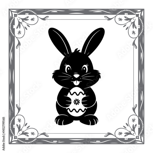 DecoratiClassic Easter Bunny Vector in Natureve Bunny with Easter Symbols