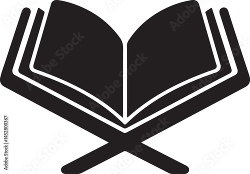 Simple Icon of an Open Quran on a Stand