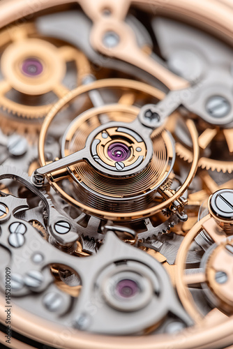 Wallpaper Mural Intricate gears and springs of a timepiece create a fascinating mechanical abstract. The precision and beauty of engineering on full display. Torontodigital.ca