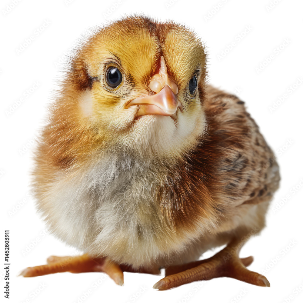 Obraz premium Charming chick on a transparent background cute animal portrait studio lighting close-up