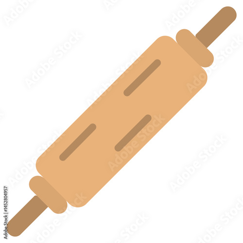Rolling Pin Flat Design Icon, Cooking And Kitchen Flat Design Icon Symbol