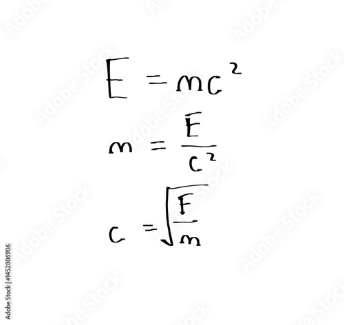 Formulae for Energy, Mass, and Speed of Light on Paper  
