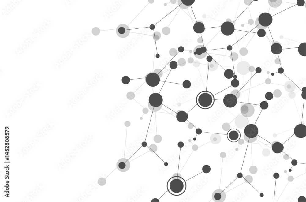 Network connected lines on white Network connected lines on white