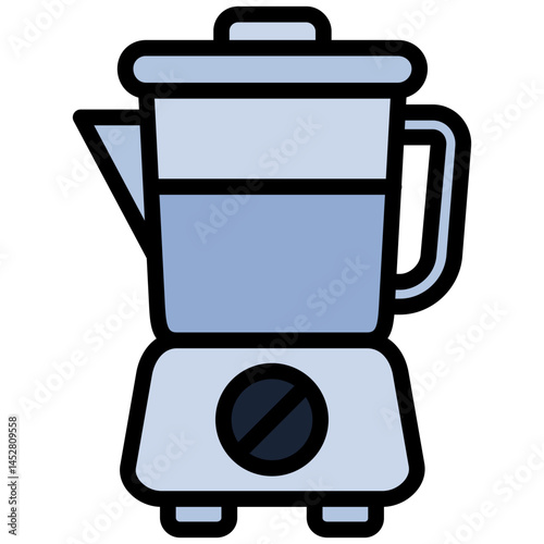 Blender Outline Flat Design Icon, Cooking And Kitchen Outline Flat Design Icon Symbol