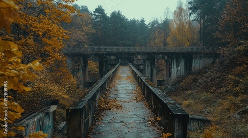 Autumnal Gloom: Exploring the Abandoned Bridge