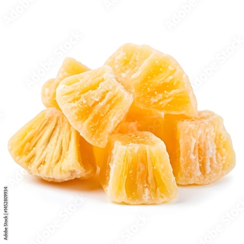 Glazed dried pineapple chunks on white.jpg