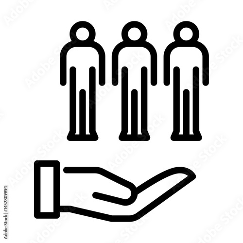 people management outline icon. figure line art illustration.