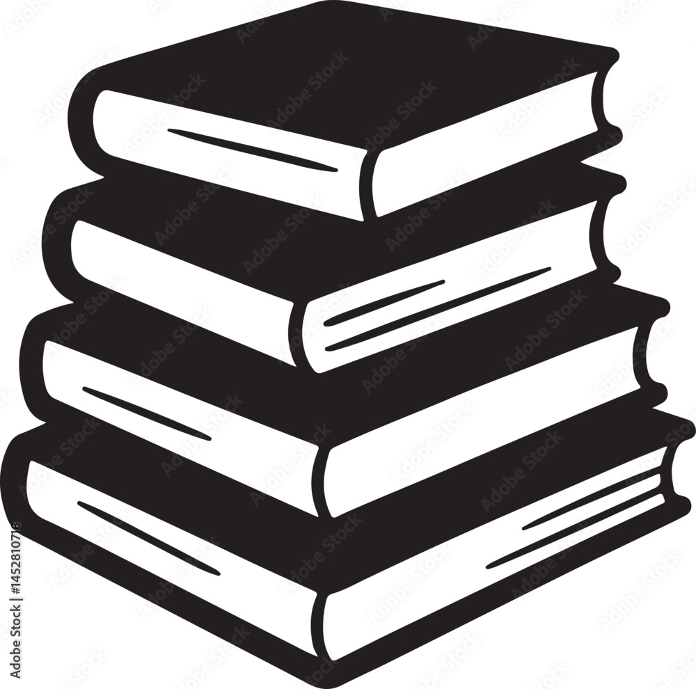 books stack silhouette logo, icon design vector illustration