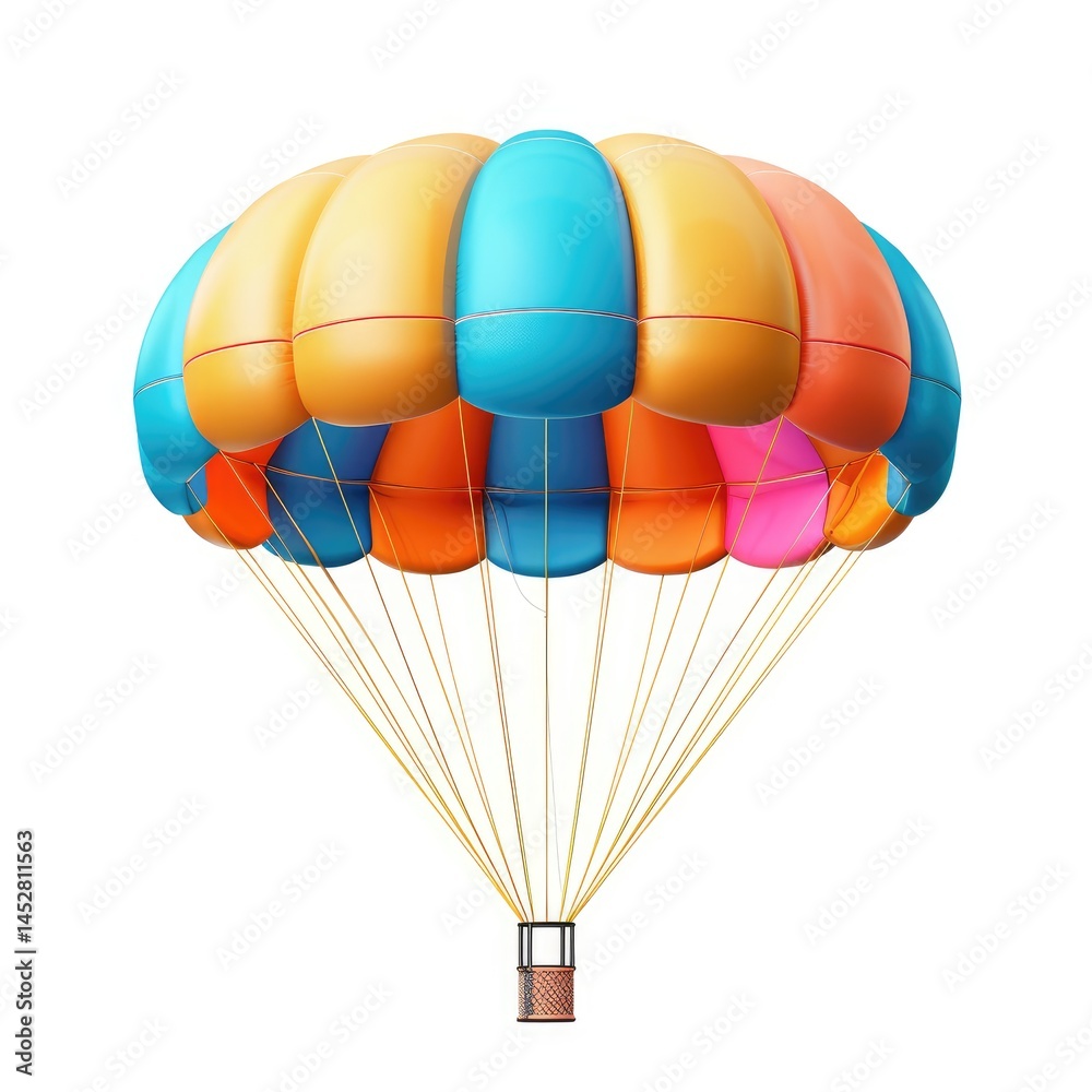 Obraz premium Colorful parachute design against a plain background.