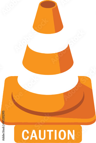 Orange safety cone vector icon