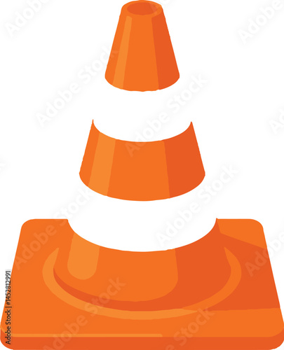 Orange safety cone vector icon