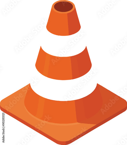Orange safety cone vector icon