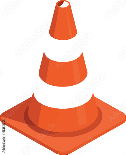 Orange safety cone vector icon