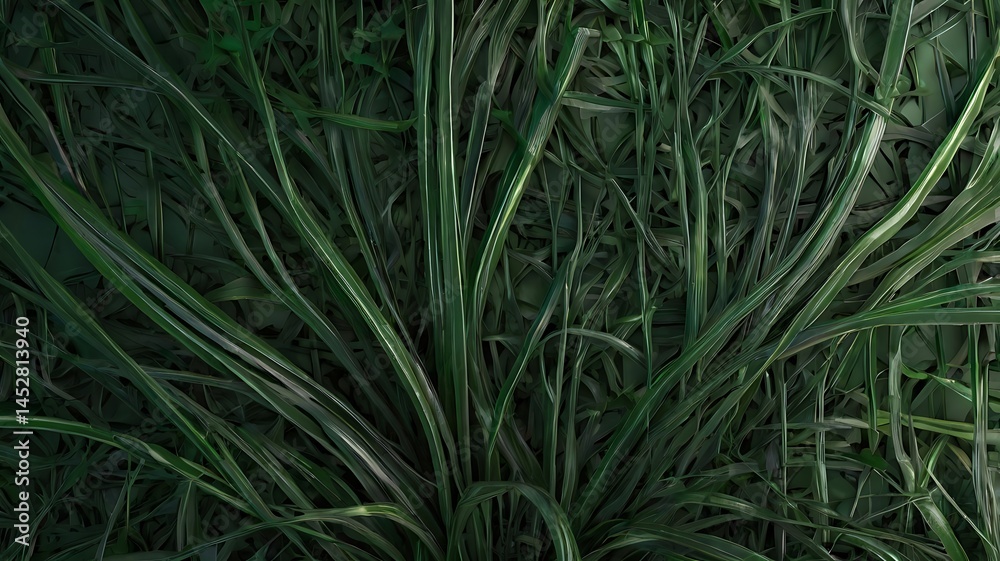 Fototapeta premium Lush Green Reed Canary Grass Growing Densely Background Texture Nature