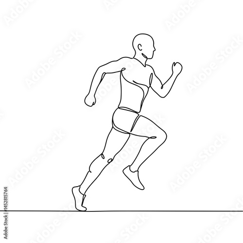Runner in Motion: Dynamic Line Art of a Man Running  