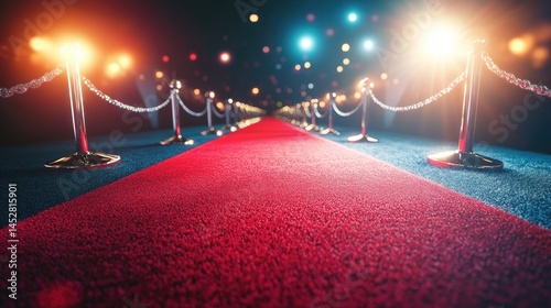Red Carpet Glamour Spotlight on Success with Award Ceremony.