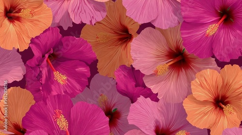 Vibrant Hibiscus Flower Pattern