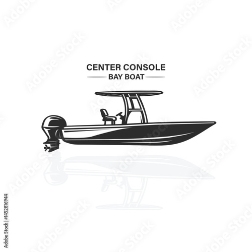 Simple and modern center console bay boat. 
