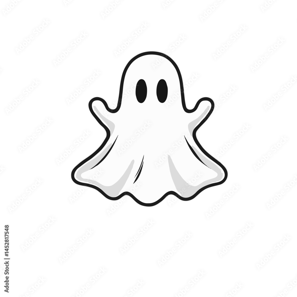 Naklejka premium Simple, Grayscale Ghost Design